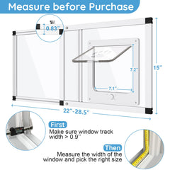 Yoochee Sliding Cat Door glass panel provides unobstructed outside view.