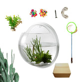 YOOYOO creative acrylic hanging fish tank front view with crystal-clear display