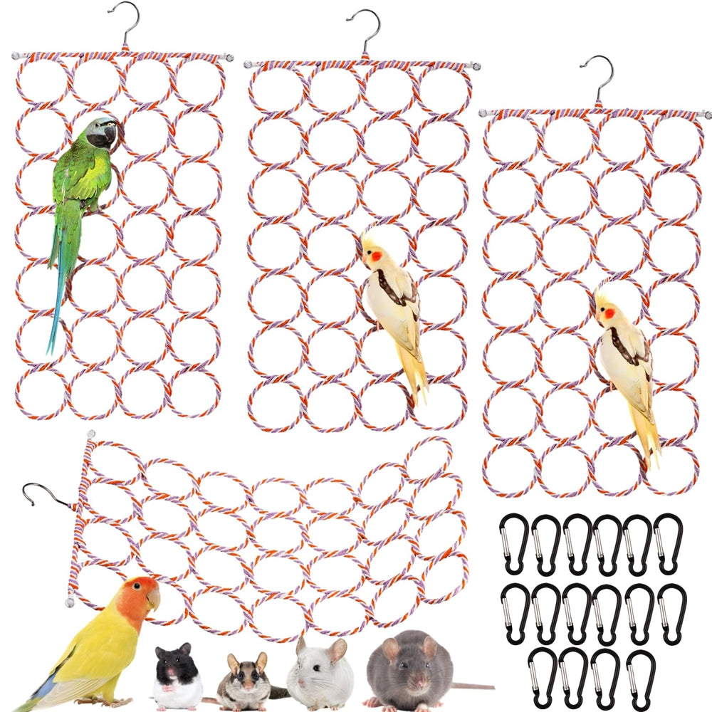 Yopay 4-pack parrot bird swing toys for cage enrichment and play