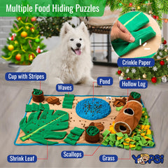 YOPSI Snuffle Mat large textured-foraging closeup supports varied puzzles and tactile exploration.