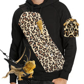 Yosadol bearded dragon carrier in leopard pattern for safe shoulder travel