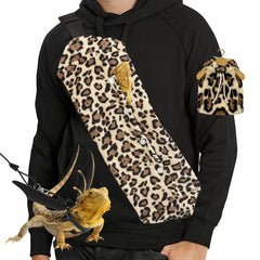 Yosadol bearded dragon carrier in leopard pattern for safe shoulder travel