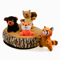 YOUBEMAGIC dog hide and seek tree stump with four animals promotes interactive exploration.