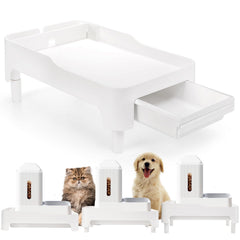 Youeon raised pet feeder stand central baffle ensures stable feeder placement