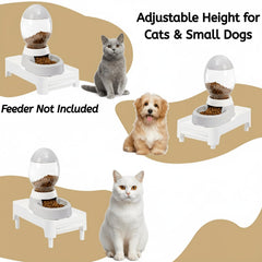 Youeon raised pet feeder stand drawer open demonstrates built-in snack storage