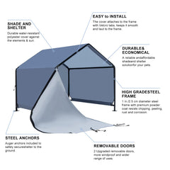 YOUGYM XLarge Outdoor Dog House side view shows weatherproof construction and easy cleaning surface