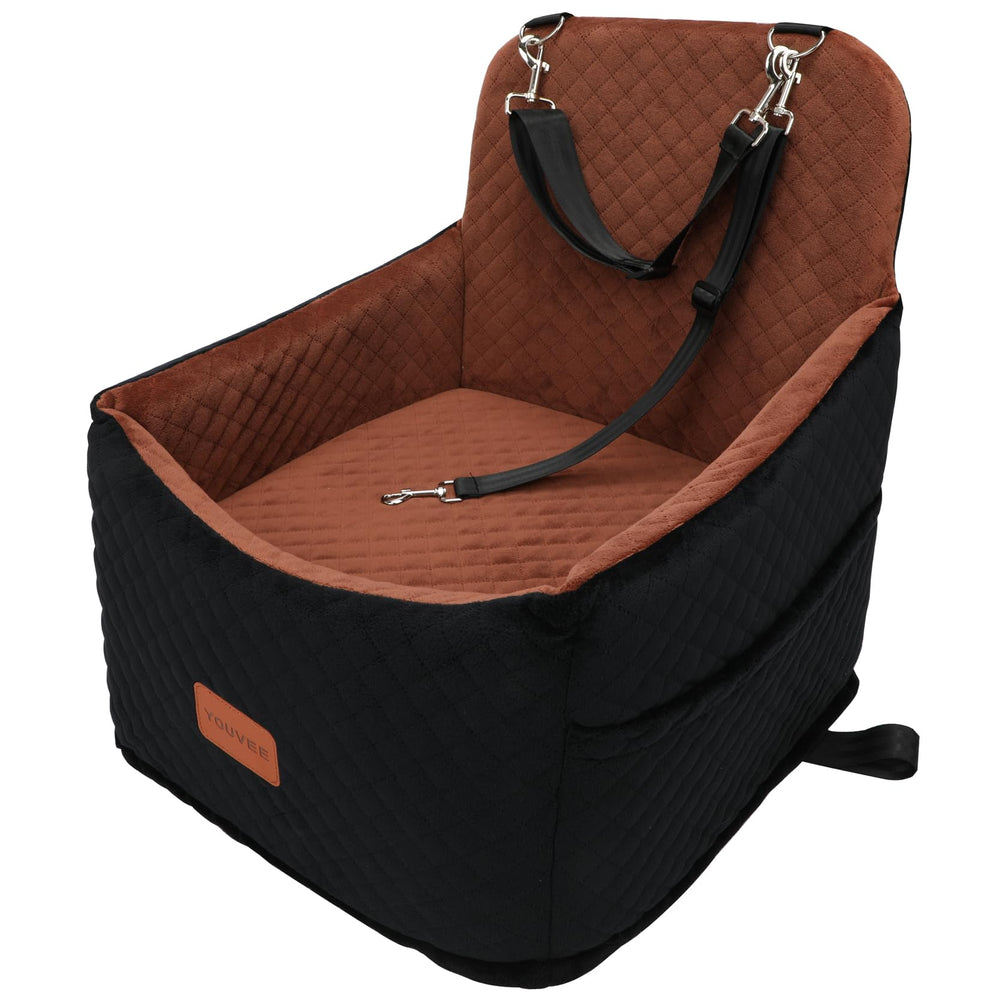 Youvee dog booster seat front view elevated for small dogs up to 30 lbs