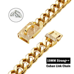 Yowity stainless steel 316L Cuban link closeup highlights rust resistance