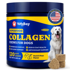 YoYoBay collagen dogs soft chews closeup highlights texture for coat health