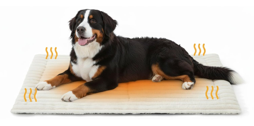 YQLKYMLO self warming dog bed mat in cream keeps pets cozy without electricity.