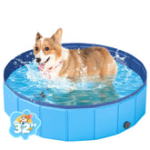 YSJILIDE foldable dog pool blue 32x8 inches ideal for outdoor cooling and bath time.