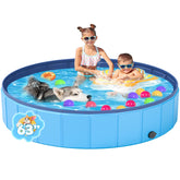 YSJILIDE portable dog pool folded in carry bag for travel and easy storage.
