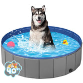 YSJILIDE portable dog pool folded storage shows compact, easy-to-carry design for outdoor baths.
