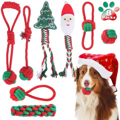 Yteseery Christmas Santa squeak rope toy for interactive festive play