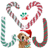 Yteseery Christmas candy cane rope toy close-up for festive dog play