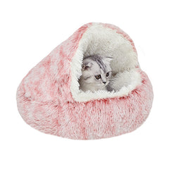 YUDANSI cat bed hooded pink exterior for a cozy enclosed retreat