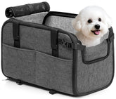 YUDODO large dog car seat center console provides snug, secure travel.
