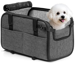 YUDODO large dog car seat center console provides snug, secure travel.