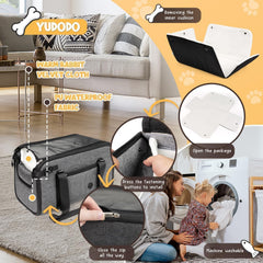 YUDODO dog car seat mesh cover ensures calm driving with a breathable barrier.