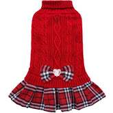 YUDODO dog sweater dress front view showing cozy warmth for small dogs