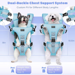 YUDODO Front Pet Carrier blue interior buckle closeup demonstrates safe containment