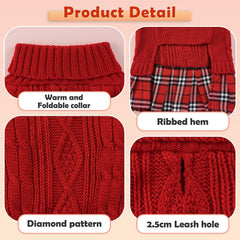 YUDODO knitted pet winter clothes close-up showing soft, warm fabric.