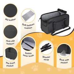 YUDODO large dog car seat installed in vehicle demonstrates stable, safe fit.