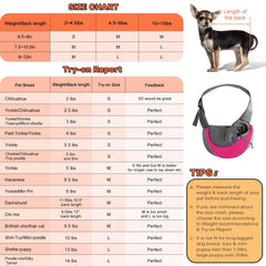 YUDODO pet sling carrier large-zip-pocket stores treats, keys, and phone securely.