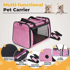 YUDODO pink carrier folded flat for easy storage and portability
