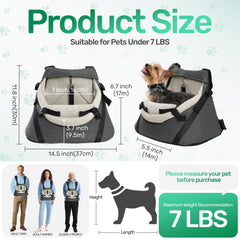 YUDODO small dog car seat gray side view highlights elevated view for reduced anxiety on drives