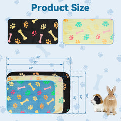 YUEPET 3Pack yellow guinea pig blanket offers cozy fleece for small pets