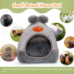 YUEPET Bunny Bed premium-materials close-up showing odor-free fabric and filling.