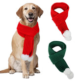 YUEPET Christmas dog scarf in red laid flat for cozy warmth