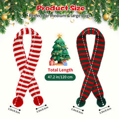 YUEPET green-striped dog scarf adds winter style and warmth