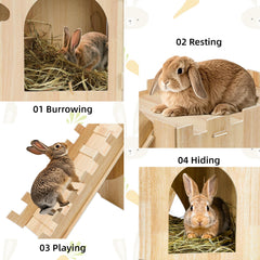 YUEPET wooden hideout tool-free assembly for busy pet owners