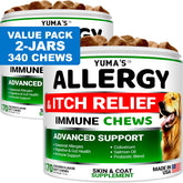 YUMA'S 2-Pack Dog Allergy Relief Chews front-pack for daily itch relief