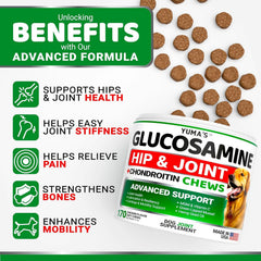 YUMA'S dog joint supplement chews pack supports mobility and daily activity.