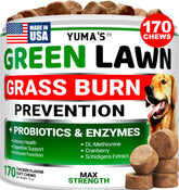YUMA'S dog urine neutralizer lawn chews packaging, convenient lawn-saving solution