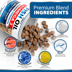 YUMA'S Omega-3 dog chews salmon oil emphasizes premium fatty acids for coat shine