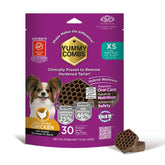 Yummy Combs pack shot shows 30-count box for small dogs promoting tartar removal