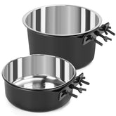 Yummy Sam crate bowl clip secured to kennel prevents spills