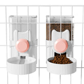 Yummy Sam Hanging Cage automatic food bowl pink keeps feeding tidy and accessible.