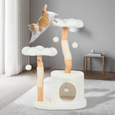Yungaspy cute cat tree top flower provides a cozy nap spot for indoor cats.