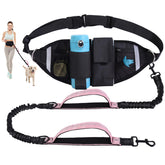 Yungaspy hands-free dog leash pink with adjustable belt for effortless hands-free walking.