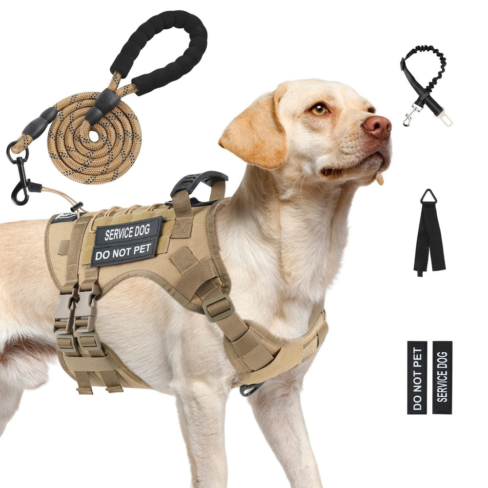 Yungaspy No Pull Tactical Harness front view helps with controlled, comfortable training for large dogs.