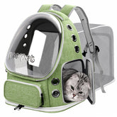 YUNLINLI bubble window cat backpack front view for outdoor exploration.