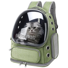 YUNLINLI cat backpack bubble window offers clear visibility for your cat during travel.
