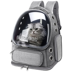 YUNLINLI Cat Backpack Bubble Window shows clear view and airflow during travel.
