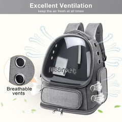 YUNLINLI Cat Backpack Interior Space lets cats stretch during adventures.