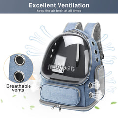 YUNLINLI cat backpack spacious interior allows cats to move and stretch on the go.